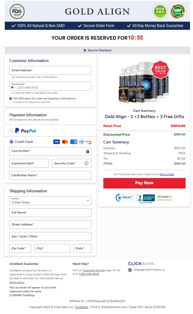 Gold Align Shopping Online